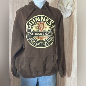 Guinness Dark Brown Hoodie with Gold Logo Unisex